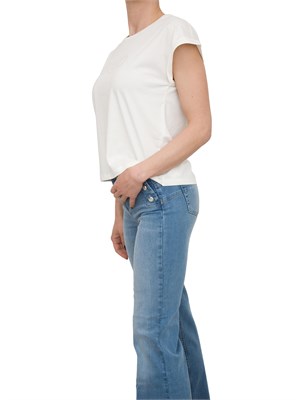 T-shirt bianco panna Liu Jo con logo ricamato in DONNA