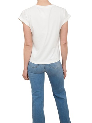 T-shirt bianco panna Liu Jo con logo ricamato in DONNA