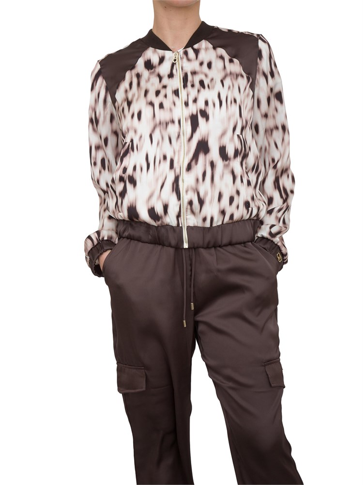 Giacca bomber in raso Liu Jo stampa animalier all over