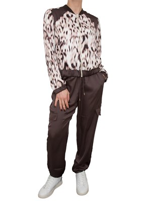 Giacca bomber in raso Liu Jo stampa animalier all over in DONNA