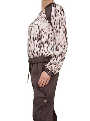 Giacca bomber in raso Liu Jo stampa animalier all over in DONNA