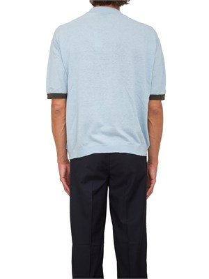 Polo celeste Armani Exchange manica riga contrasto in UOMO