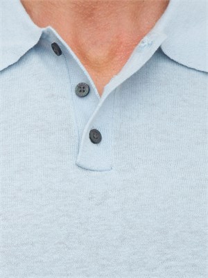 Polo celeste Armani Exchange manica riga contrasto in UOMO