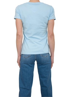 T-shirt celeste Liu Jo con logo e strass in DONNA
