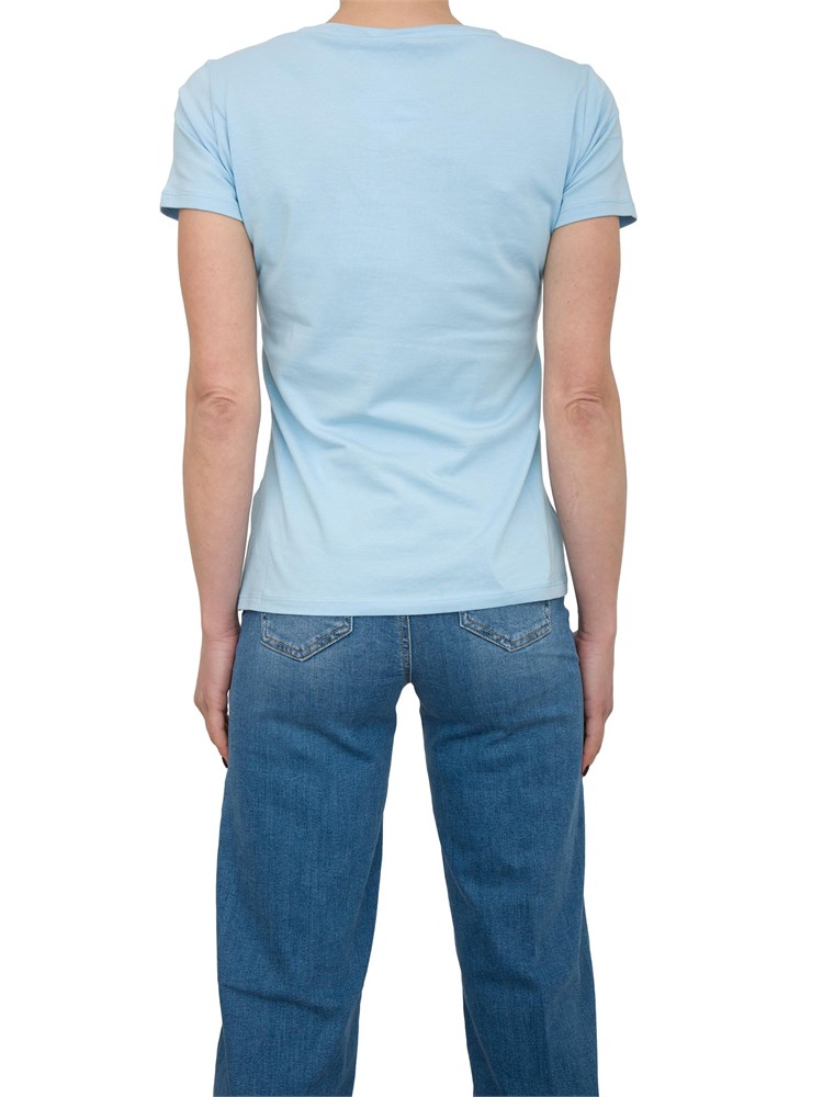 T-shirt celeste Liu Jo con logo e strass