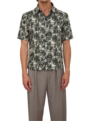ARMANI EXCHANGE Camicia A.X. regular fit verde fantasia palme in UOMO