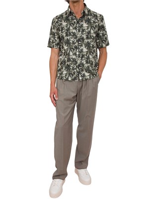 ARMANI EXCHANGE Camicia A.X. regular fit verde fantasia palme in UOMO