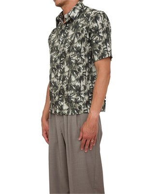 ARMANI EXCHANGE Camicia A.X. regular fit verde fantasia palme in UOMO