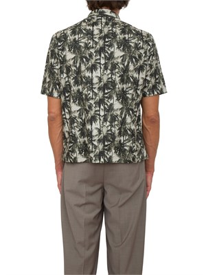 ARMANI EXCHANGE Camicia A.X. regular fit verde fantasia palme in UOMO