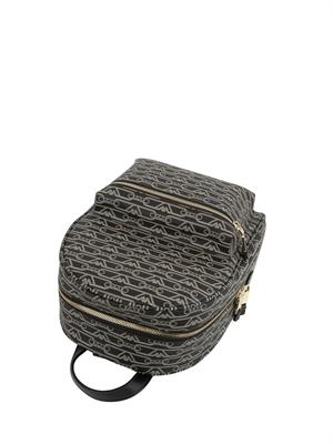 Zaino Emporio Armani stampa monogram all over nero-ecru in DONNA