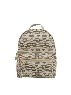 Zaino Emporio Armani stampa monogram all over ecru-nero in DONNA