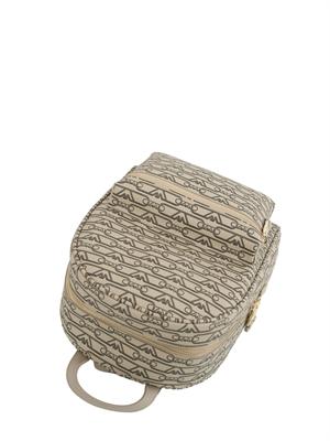 Zaino Emporio Armani stampa monogram all over ecru-nero in DONNA