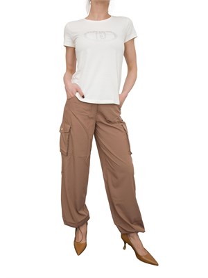 Pantaloni marrone Liu Jo modello cargo in DONNA