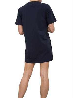 T-shirt blu Liu Jo donna con spacchi laterali e bottoni dorati in DONNA