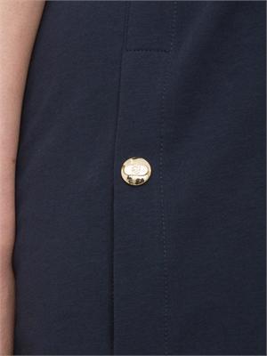 T-shirt blu Liu Jo donna con spacchi laterali e bottoni dorati in DONNA