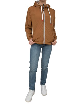 Giubbino marrone Peuterey con double face fantasia floreale marrone in DONNA