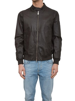 Giubbino pelle grigio Peuterey modello bomber in UOMO