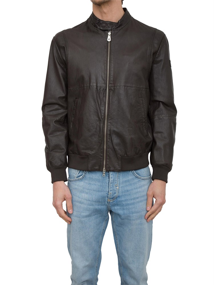 Giubbino pelle grigio Peuterey modello bomber