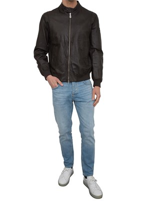 Giubbino pelle grigio Peuterey modello bomber in UOMO