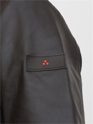 Giubbino pelle marrone scuro Peuterey con tasche in UOMO