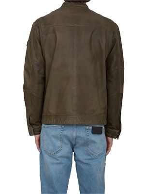 Giubbino pelle verde Peuterey modello biker in UOMO