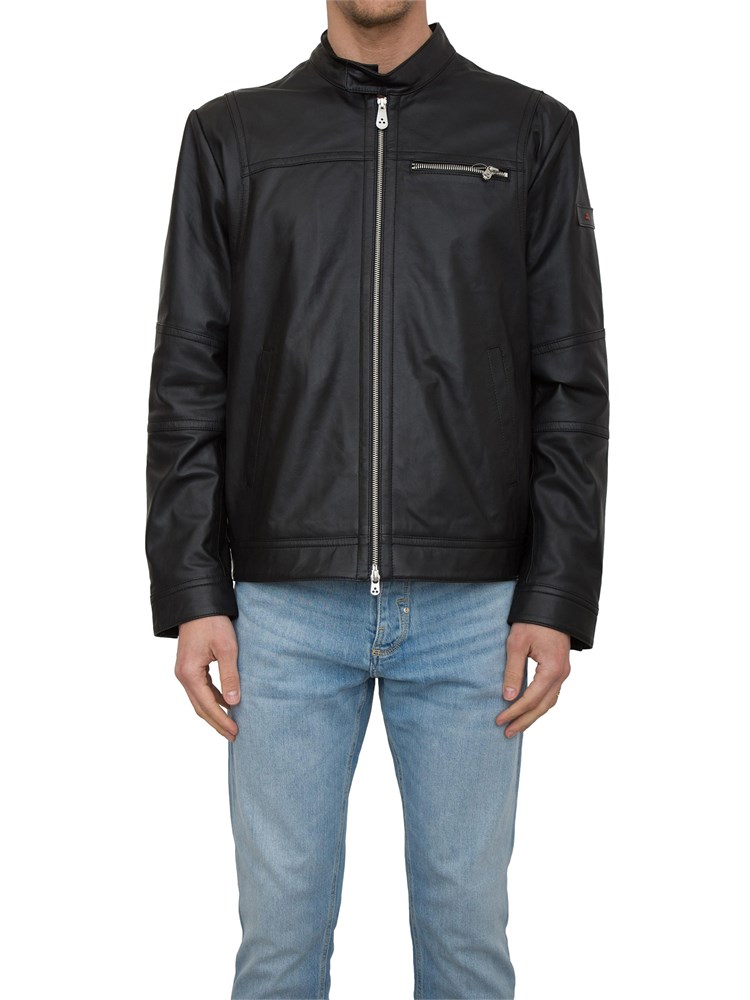 Giubbino pelle nero Peuterey modello biker