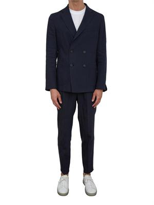 Giacca Boss Doppiopetto in lino blu in UOMO