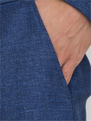 Pantaloni formali Boss in tessuto elasticizzato con micromotivo blu in UOMO