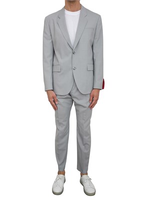 BOSS Abito Hugo extra slim fit in dobby elasticizzato effetto mohair grigio in UOMO