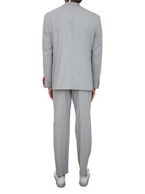 BOSS Abito Hugo extra slim fit in dobby elasticizzato effetto mohair grigio in UOMO