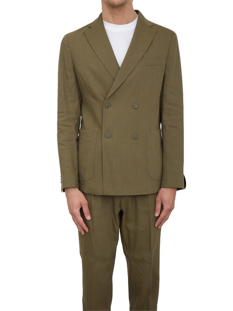 Giacca Boss Doppiopetto in lino verde