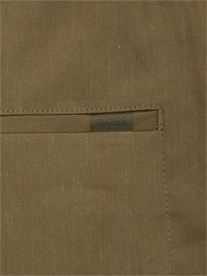 Bermuda Boss uomo in misto lino verde con coulisse in vita in UOMO