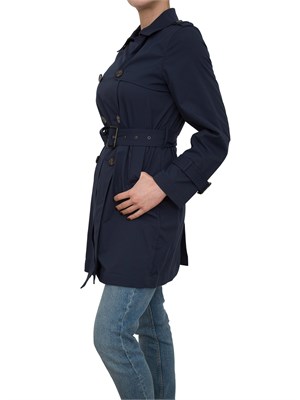 Trench midi blu Dekker modello doppiopetto in DONNA