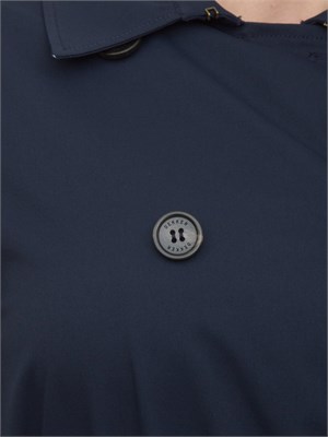 Trench midi blu Dekker modello doppiopetto in DONNA
