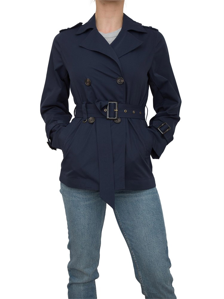 Trench blu Dekker modello doppiopetto