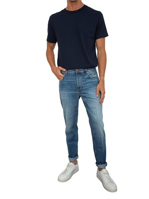 T-shirt Peuterey blu in cotone in UOMO