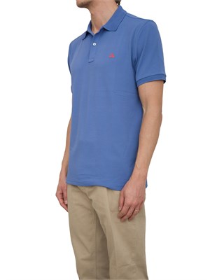 Polo azzurra Peuterey in piqué di nylon stretch ricamo logo in UOMO