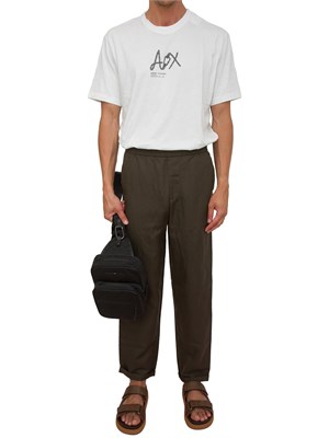 ARMANI EXCHANGE Pantaloni chino A.X. verde in misto lino in UOMO