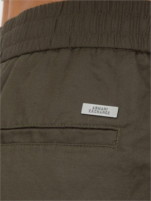 ARMANI EXCHANGE Pantaloni chino A.X. verde in misto lino in UOMO