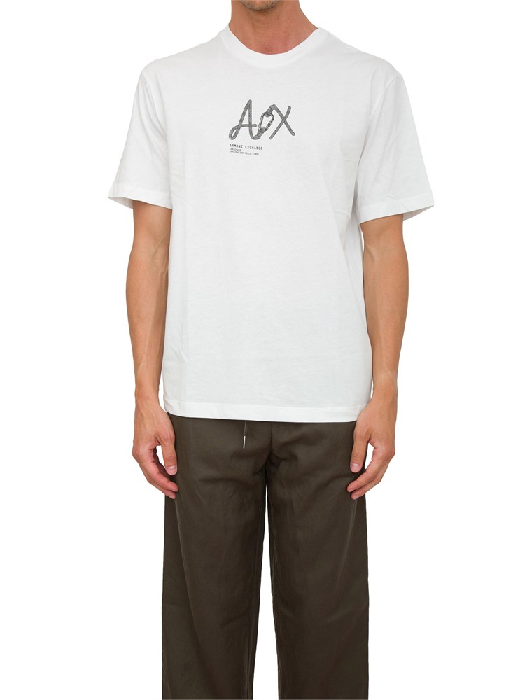 ARMANI EXCHANGE T-shirt girocollo A.X. bianco con logo