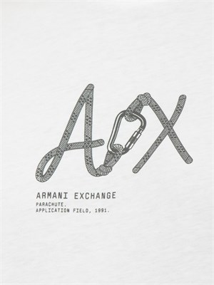 ARMANI EXCHANGE T-shirt girocollo A.X. bianco con logo in UOMO