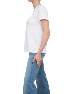 T-shirt bianca Liu Jo con applicazioni strass a taschina in DONNA
