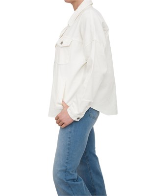 Giubbino camicia Liu Jo modello overshirt in denim bianco in DONNA
