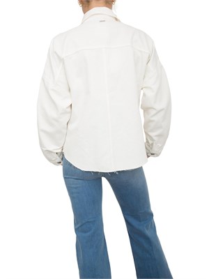 Giubbino camicia Liu Jo modello overshirt in denim bianco in DONNA