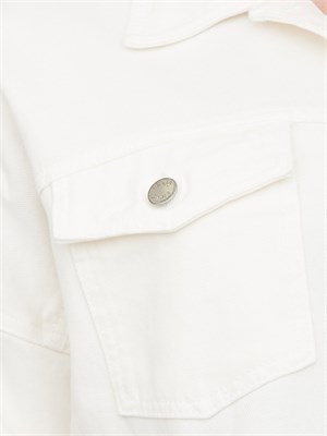 Giubbino camicia Liu Jo modello overshirt in denim bianco in DONNA