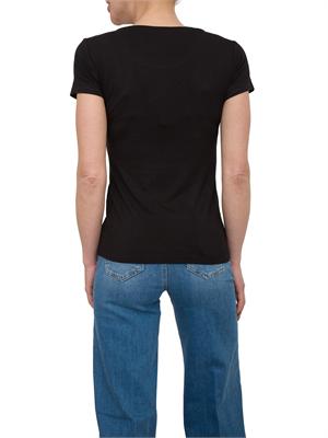 T-shirt nera Liu Jo con logo e strass in DONNA