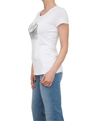 T-shirt bianca Liu Jo con logo strass in DONNA