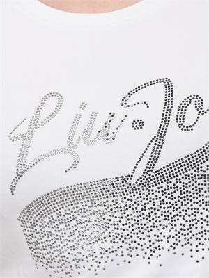 T-shirt bianca Liu Jo con logo strass in DONNA
