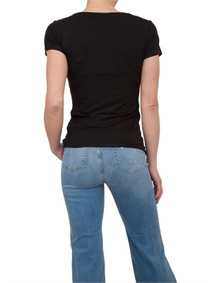 T-shirt nera Liu Jo con logo strass in DONNA