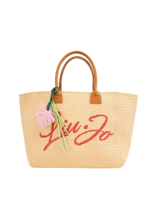 Borsa a spalla Liu Jo mare con charme flower e logo lettering ricamato in DONNA